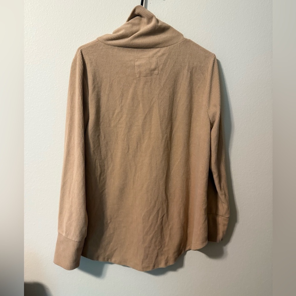Cupio Tan Knit Cowl Neck Sweater Relaxed Fit - Picture 2 of 4